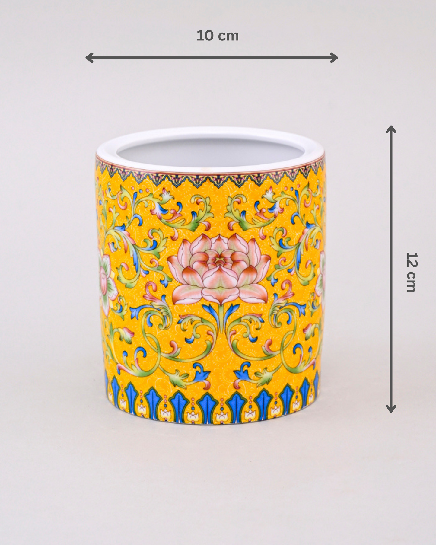 Floral and Vine Planter - Yellow