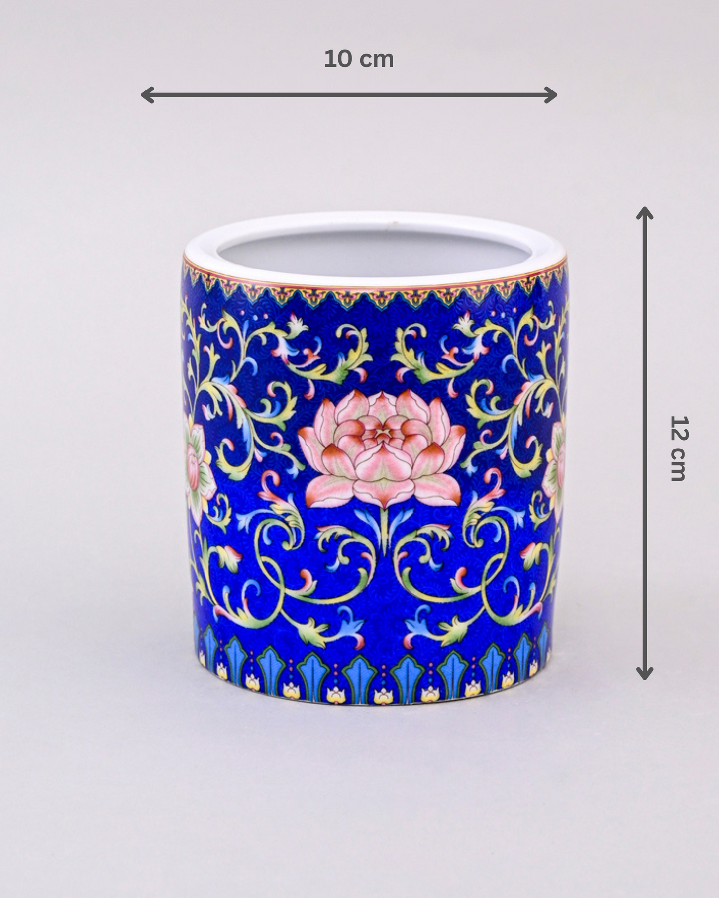 Floral and Vine Planter - Blue