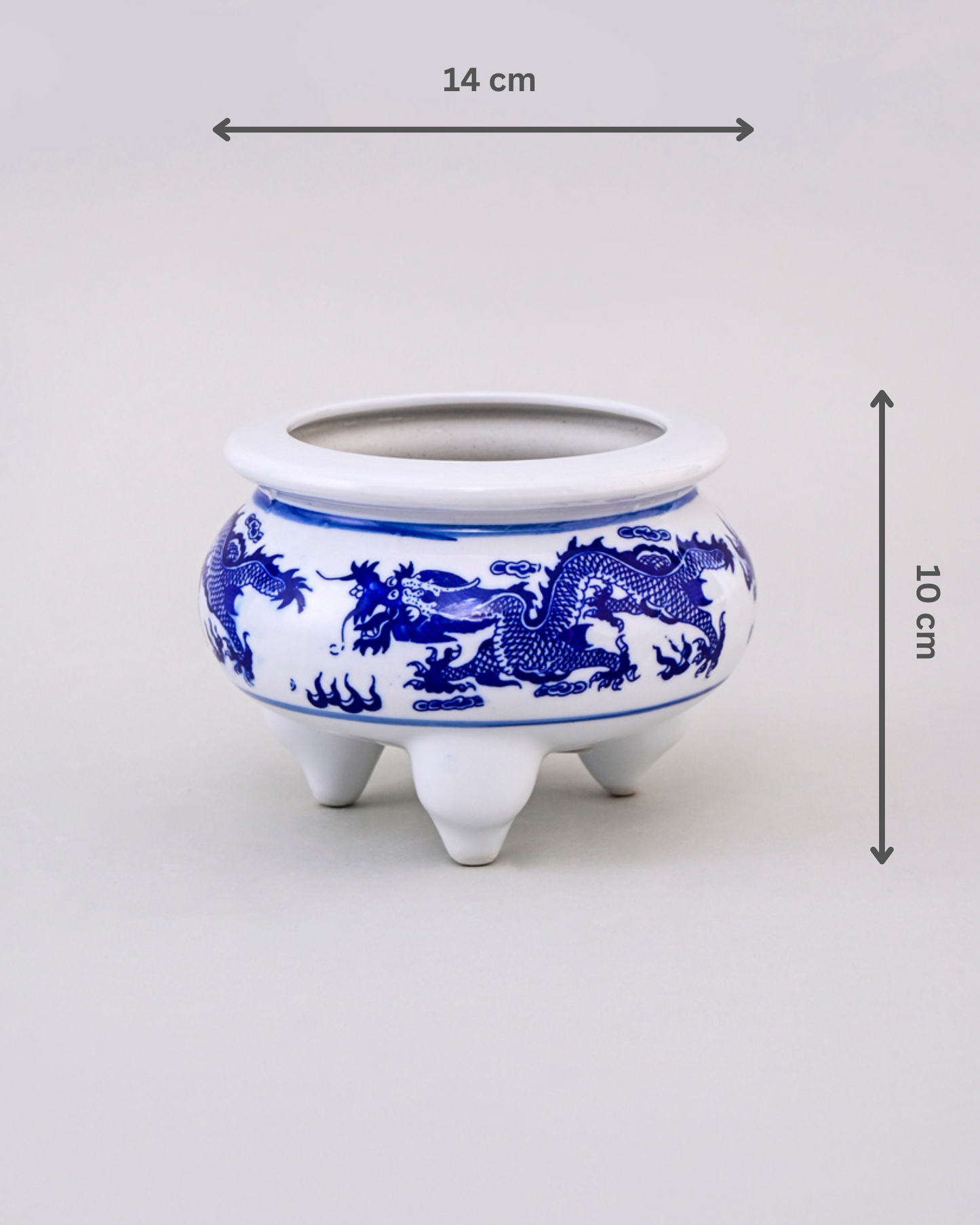 Blue & White Tripod Planter - 5.5'