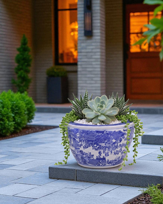 Blue & White Planter