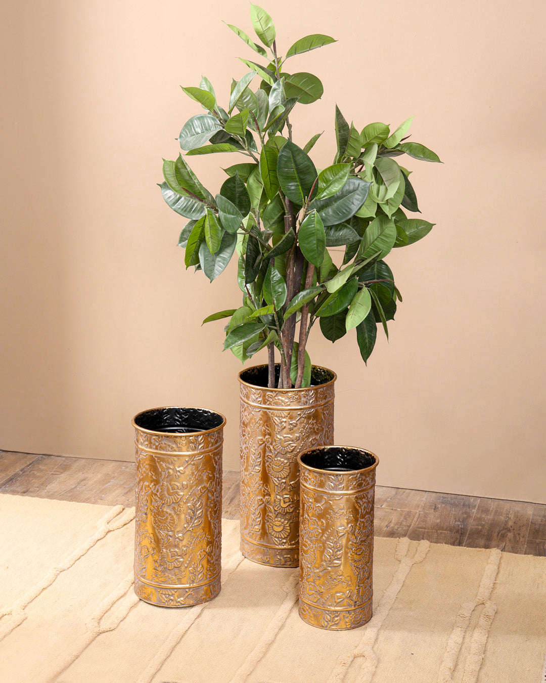 Antique Floralia Planters - Set Of 3