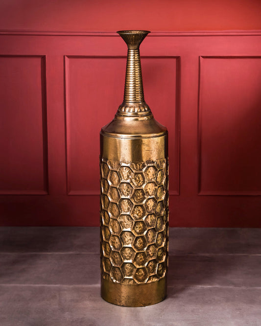 Golden Honeycomb Tall Planter - 119 cm