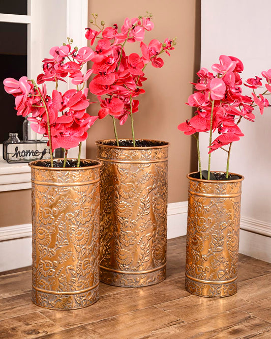 Antique Floralia Planters - Set Of 3