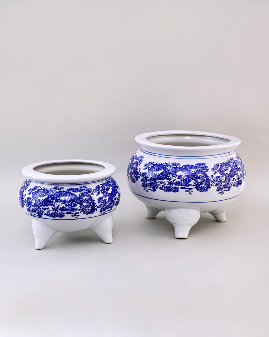 Blue & White Tripod Planter - 5.5'