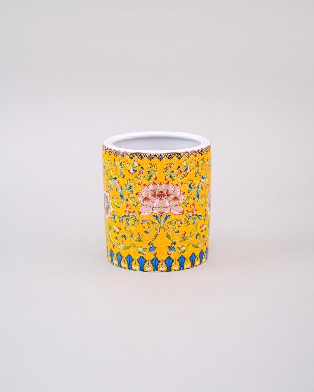 Floral and Vine Planter - Yellow