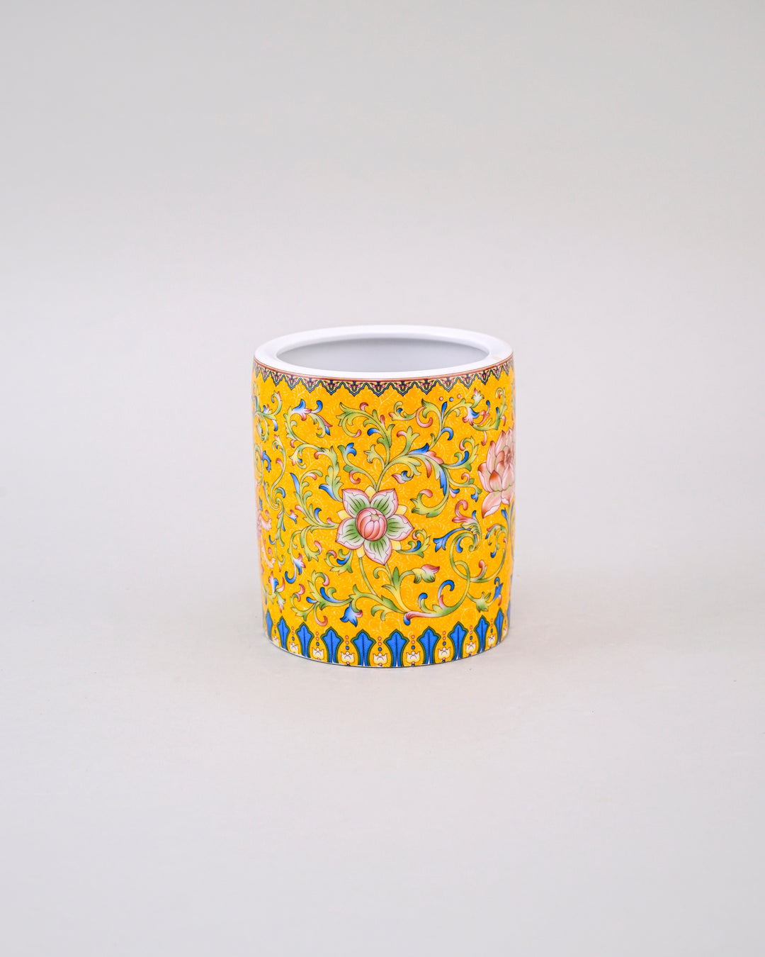 Floral and Vine Planter - Yellow