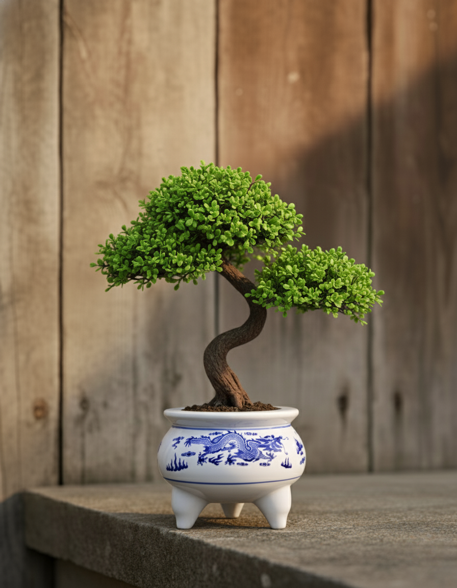 Blue & White Tripod Planter - 5.5'
