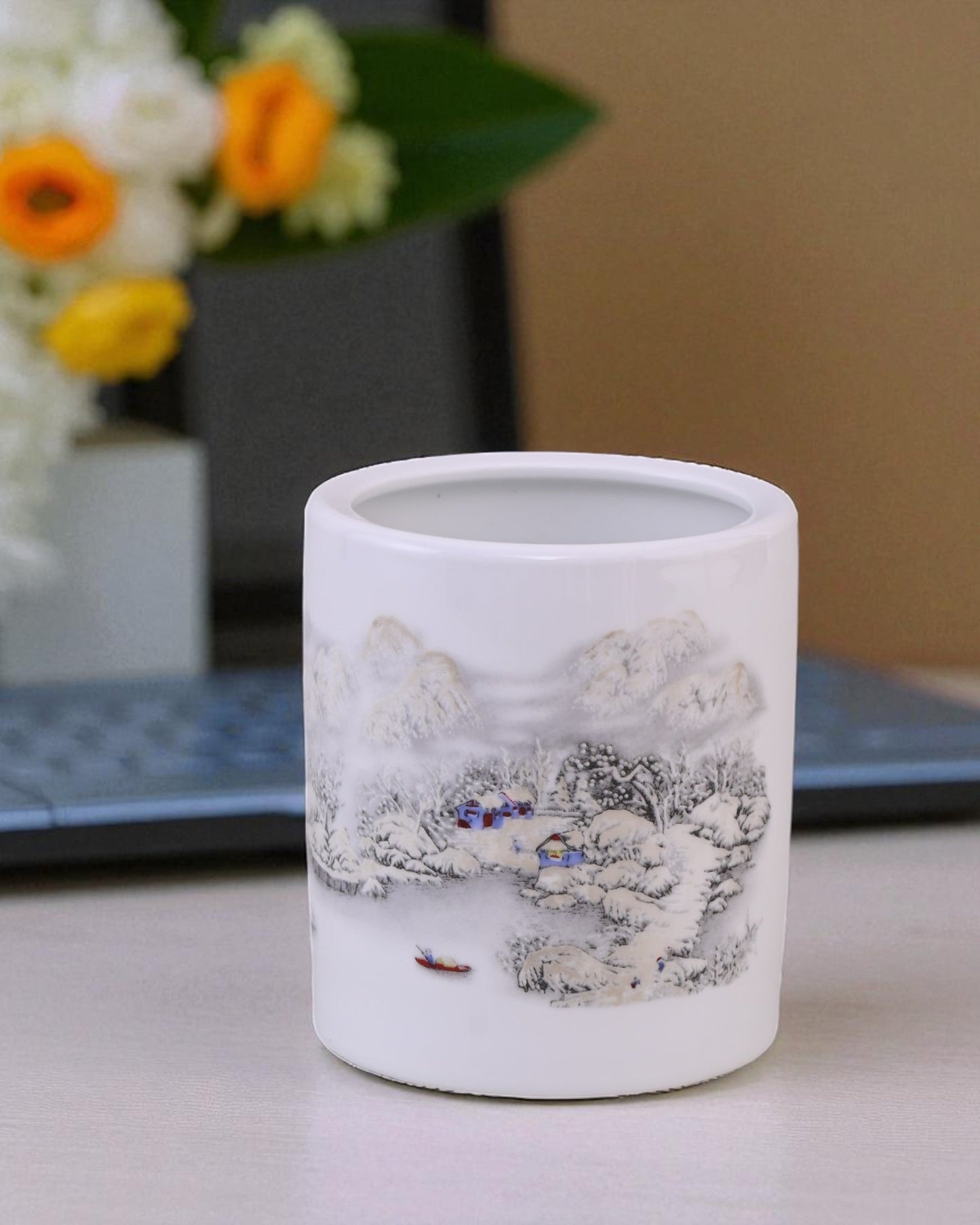 Winter  Ceramic Planter