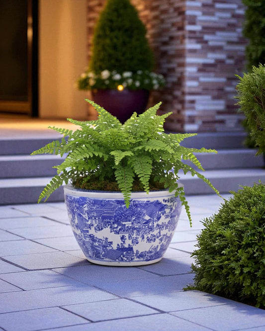 Blue & White Planter