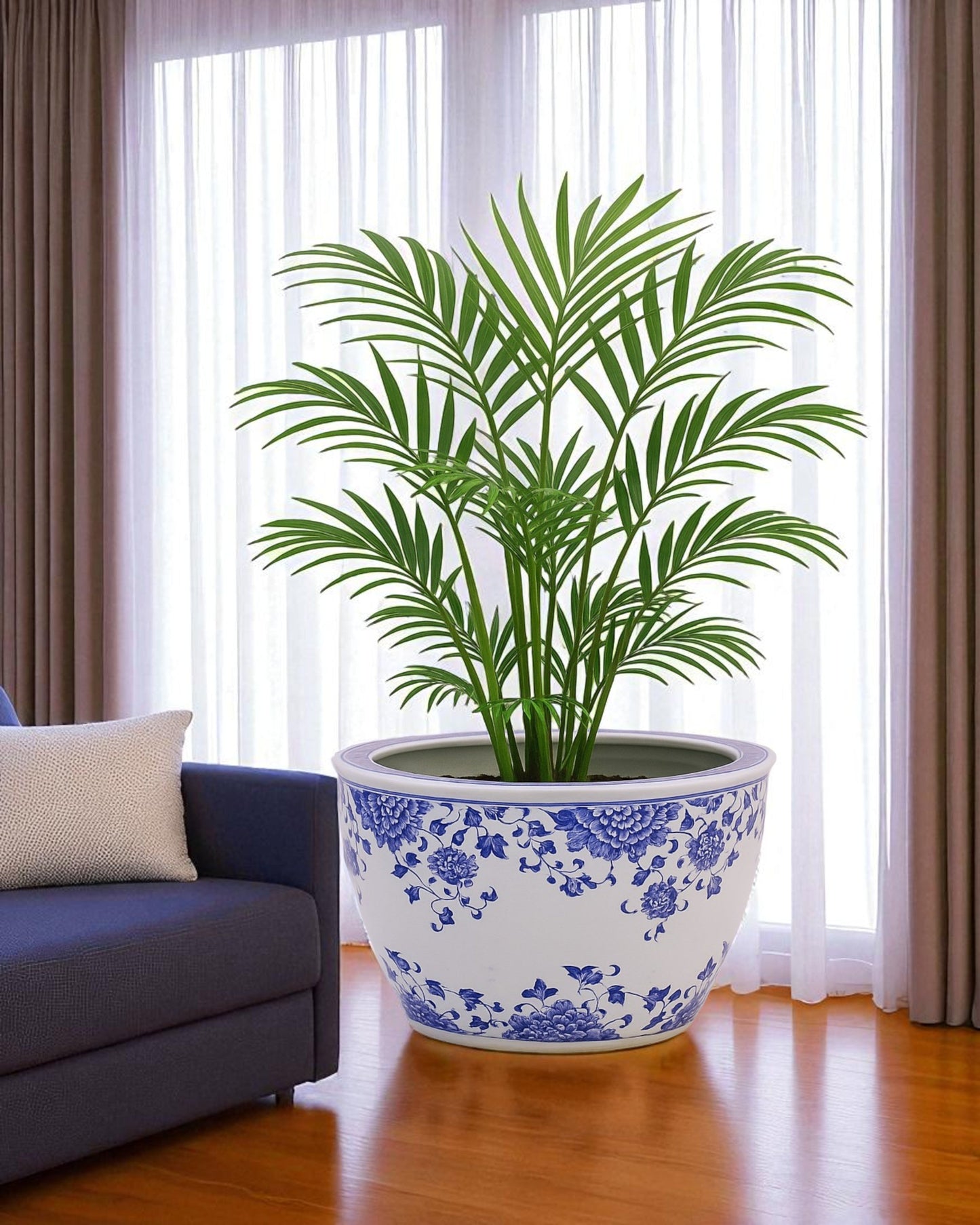 Blue & White Bloom Planter