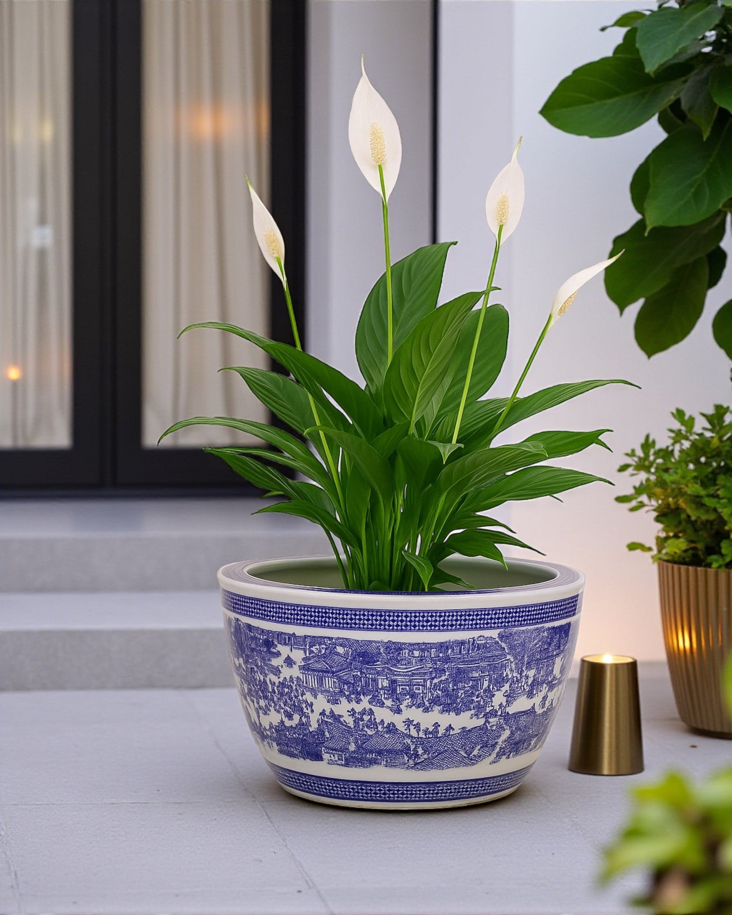 Blue & White Ceramic Planter
